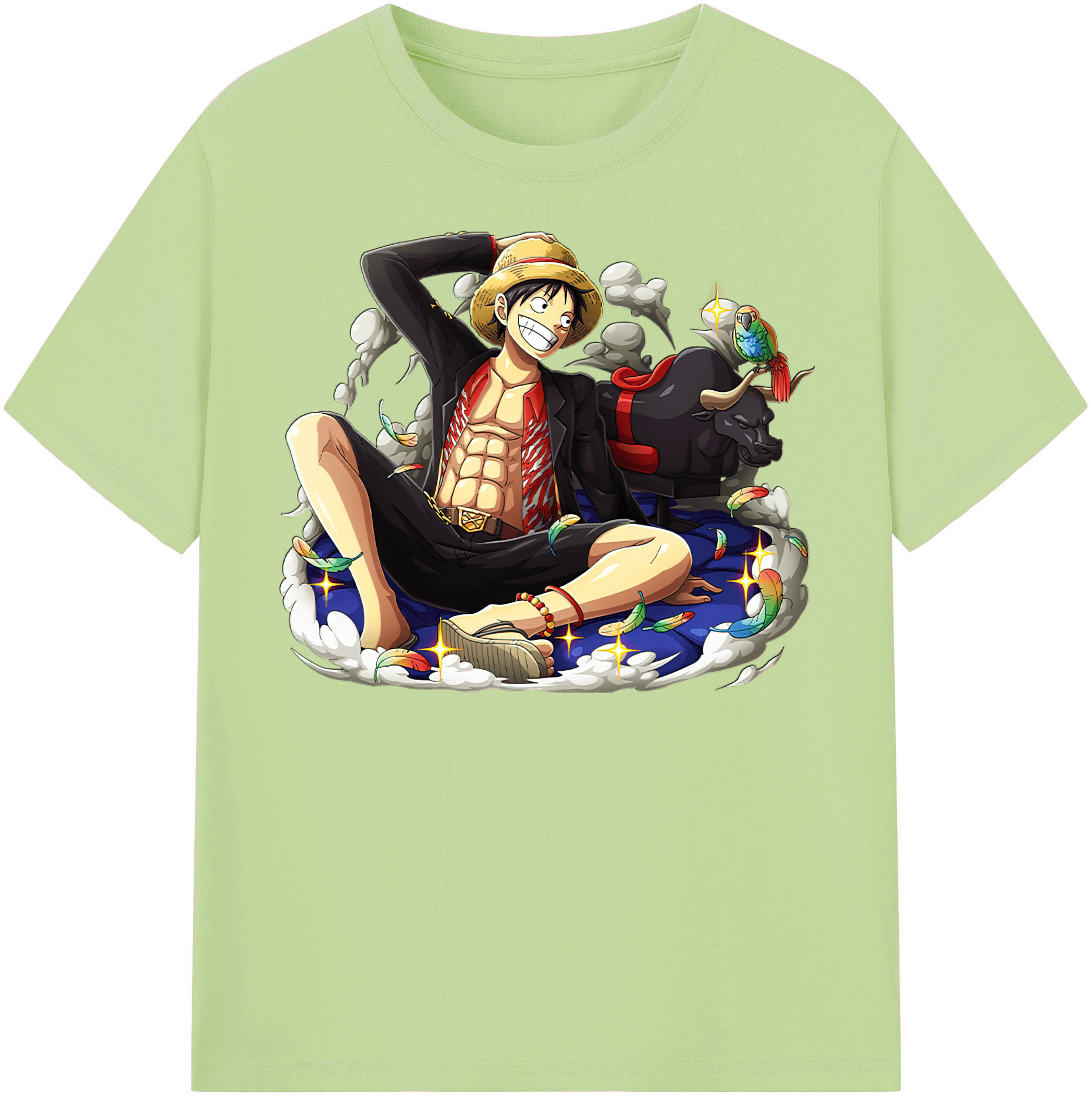 ワンピース モンキー・D・ルフィ ONE PIECE Monkey D. Luffy 綿100％半袖Tシャツ（フロントプリント）